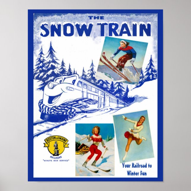 Boston & Maine Eisenbahn Schneefahrplaner Poster (Vorne)