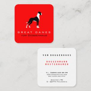 Boston Mantle Dogge auf rot Quadratische Visitenkarte