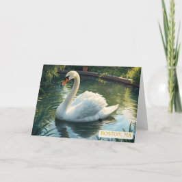 Boston, Mass. Public Garden Swan Greeting Card Karte