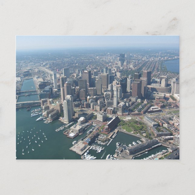 Boston Mass Skyline Postkarte (Vorderseite)