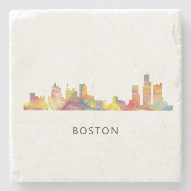 BOSTON-MASS.-SKYLINE WB1- STEINUNTERSETZER (Vorderseite)
