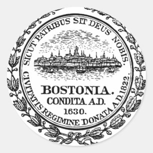 Boston Massachetts City Siegel Round Sticker