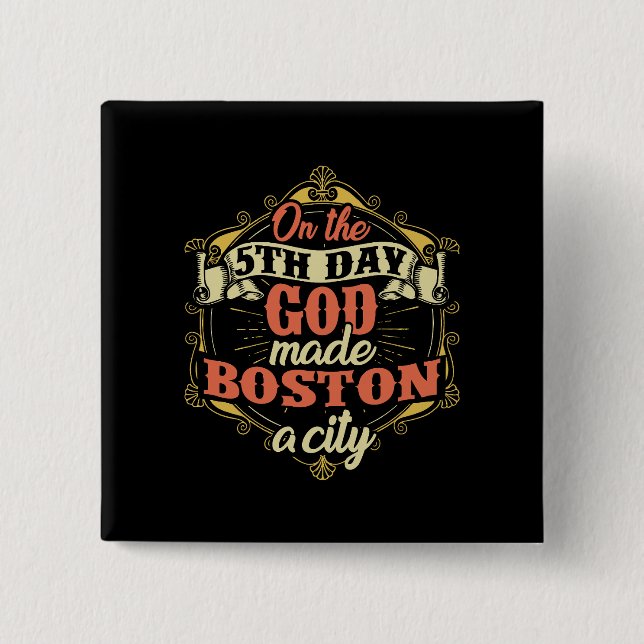 Boston Massachusetts Button (Vorderseite)