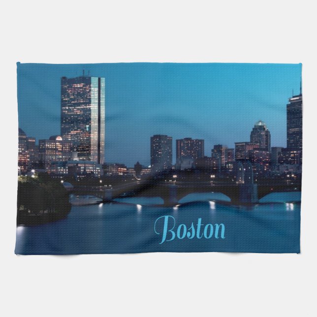 Boston Massachusetts City Skyline Geschirrtuch (Horizontal)