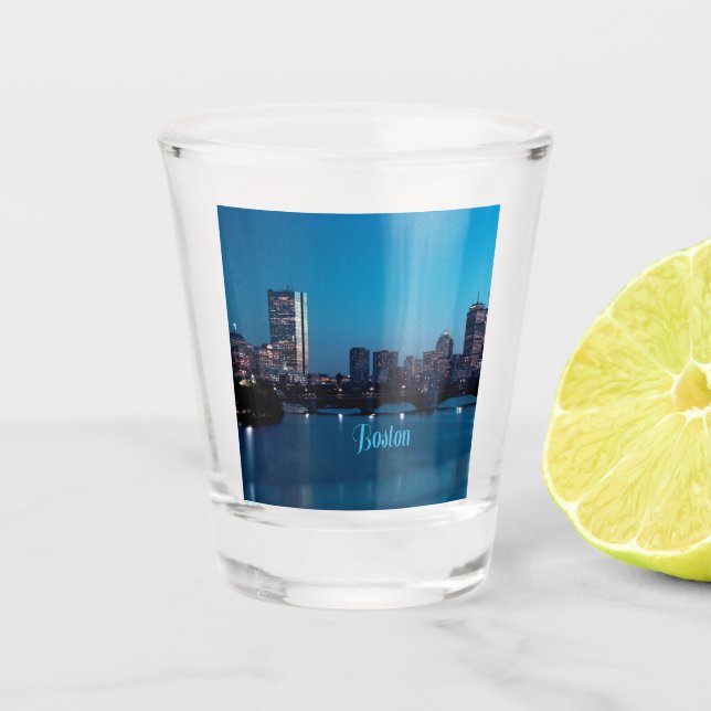 Boston Massachusetts City Skyline Schnapsglas (Vorderseite)