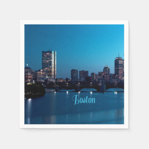 Boston Massachusetts City Skyline Serviette