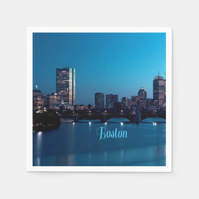 Boston Massachusetts City Skyline Serviette (Vorderseite)