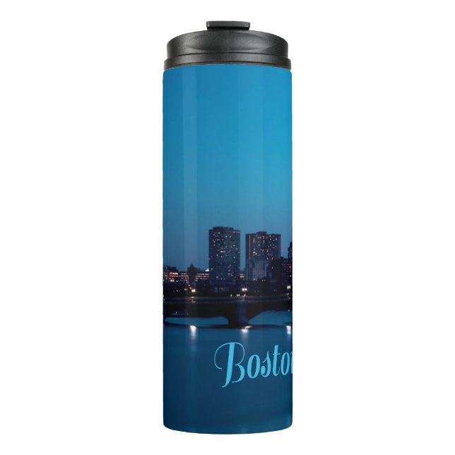 Boston Massachusetts City Skyline Thermosbecher (Vorderseite)