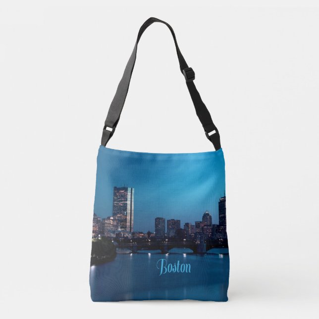 Boston Massachusetts City Skyline Tragetaschen Mit Langen Trägern (Rückseite)
