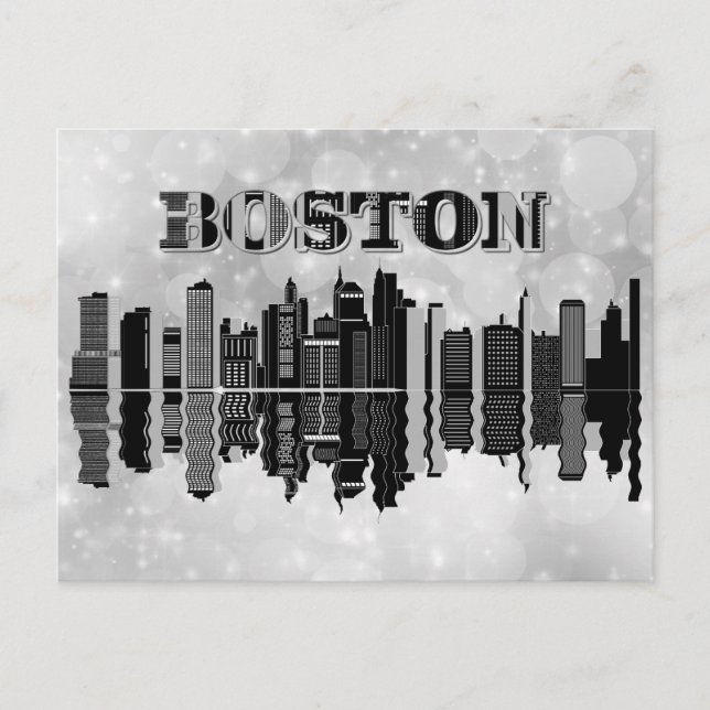 Boston Massachusetts City Skyline Travel Postkarte (Vorderseite)