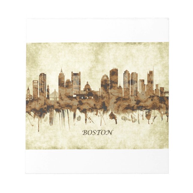 Boston Massachusetts Cityscape Notizblock (Vorderseite)
