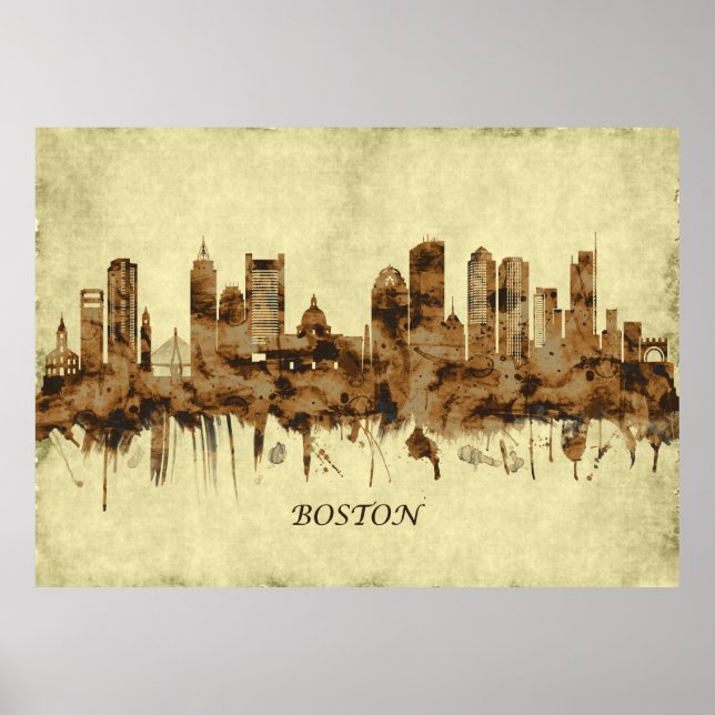 Boston Massachusetts Cityscape Poster (Vorne)