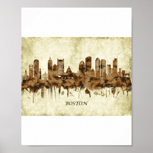 Boston Massachusetts Cityscape Poster (Vorne)