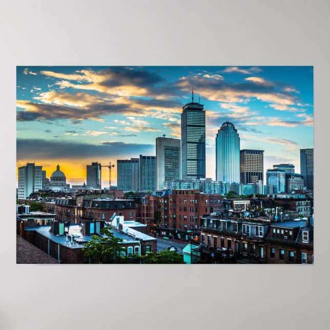 Boston Massachusetts Downtown Skyline Foto Poster (Vorne)