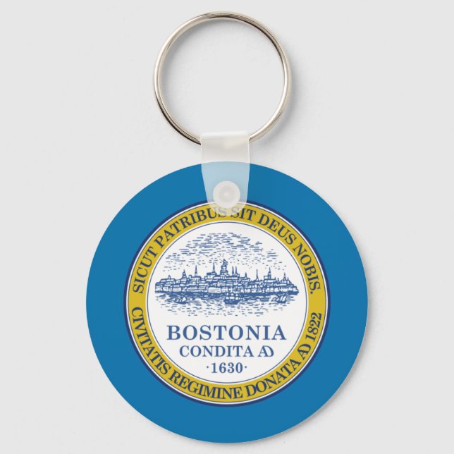 Boston (Massachusetts) Fahne Schlüsselanhänger (Vorderseite)