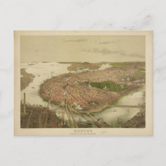Boston Massachusetts im Jahr 1877 North Birds Eye Postkarte