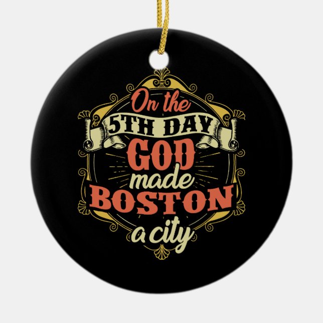 Boston Massachusetts Keramik Ornament (Vorne)