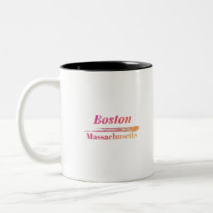 Boston Massachusetts Low Poly Zweifarbige Tasse