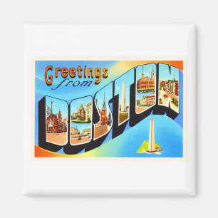 Boston Massachusetts MA Vintage Reise Souvenir Magnet