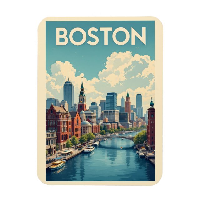 Boston Massachusetts Magnet (Vertikal)