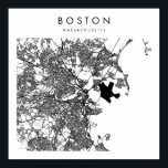 Boston Massachusetts Minimal Modern Street Map Poster<br><div class="desc">Boston Massachusetts Minimal Modern Street Map</div>