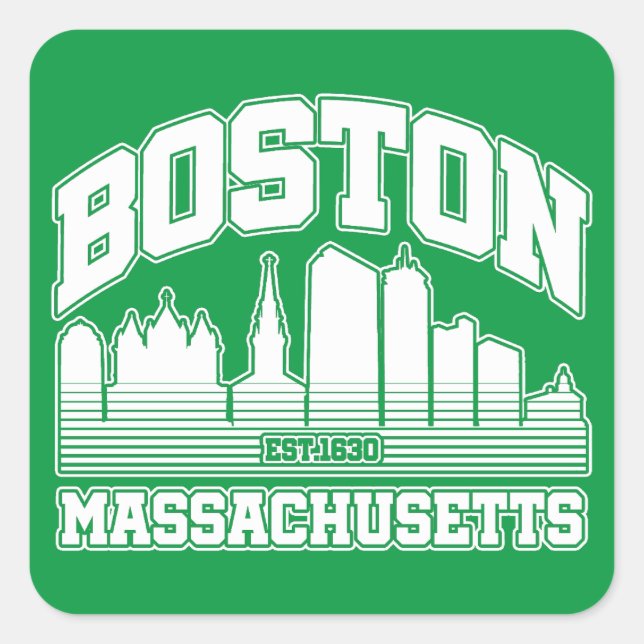 Boston, Massachusetts Quadratischer Aufkleber (Vorderseite)