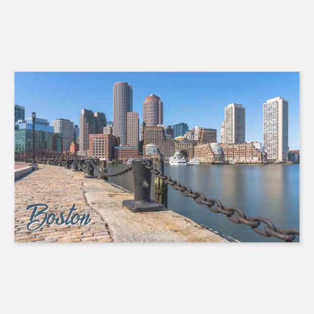 Boston Massachusetts Rechteckiger Aufkleber (Vorderseite)