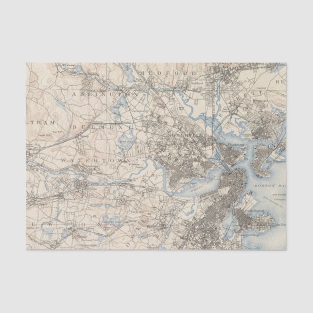 Boston, Massachusetts Seidenpapier (Vorderseite)