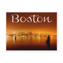 Boston, Massachusetts, Skyline bei Nachtkarte