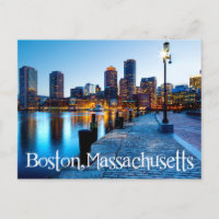 Boston Massachusetts Skyline bei Sunset Post Card