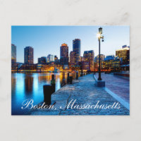 Boston Massachusetts Skyline bei Sunset Post Card