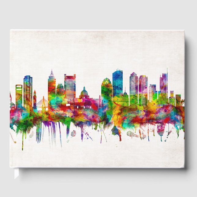 Boston Massachusetts Skyline Gästebuch (Vorderseite)