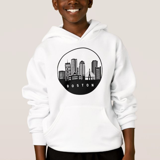 Boston Massachusetts Skyline Hoodie (Vorderseite)