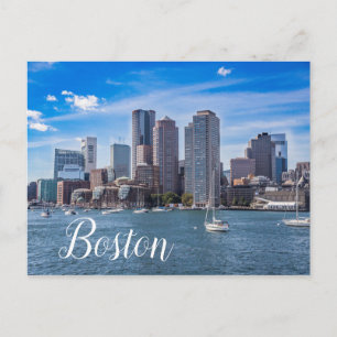 Boston Massachusetts Skyline Postcard Wasserfront Postkarte