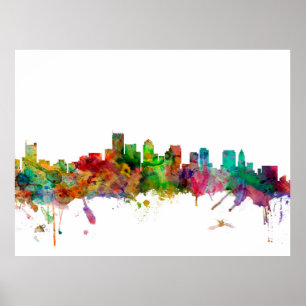 Boston Massachusetts Skyline Poster