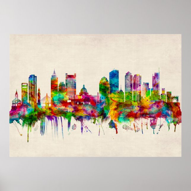 Boston Massachusetts Skyline Poster (Vorne)