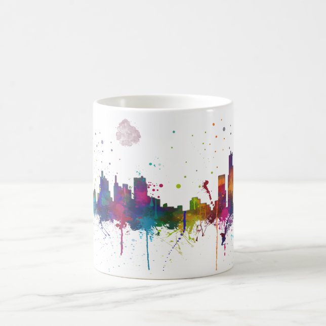 BOSTON MASSACHUSETTS SKYLINE - trinkende Tasse (Mittel)