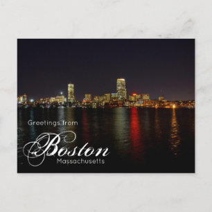 Boston Massachusetts Skyline Wasserfront Postkarte