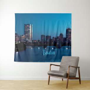 Boston Massachusetts Stadt-Skyline Wandteppich