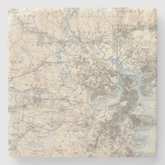 Boston, Massachusetts Steinuntersetzer (Vorderseite)