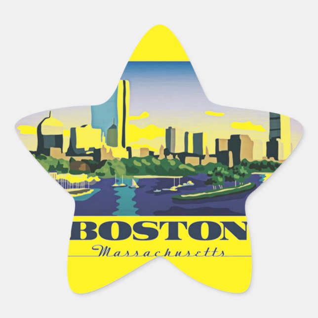 Boston, Massachusetts Stern-Aufkleber (Vorderseite)