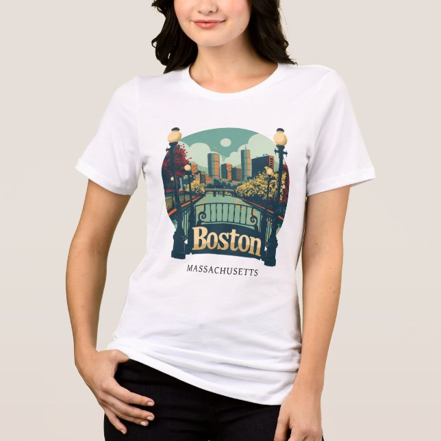 Boston Massachusetts Tri-Blend Shirt (Vorderseite)