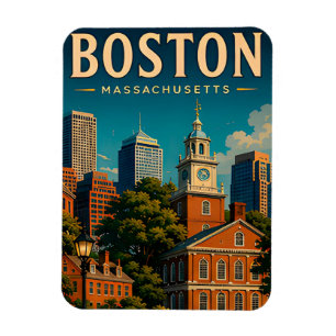 Boston Massachusetts Urlaubs-Souvenir Magnet