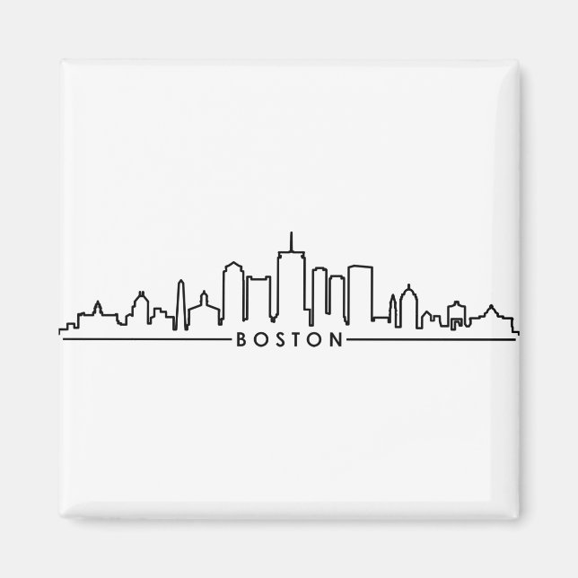 BOSTON Massachusetts USA City Skyline Silhouette Magnet (Vorne)