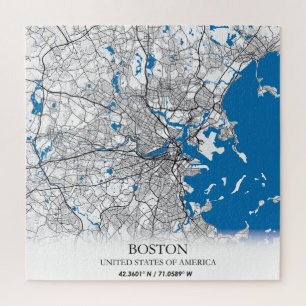 Boston Massachusetts USA Travel City Map
