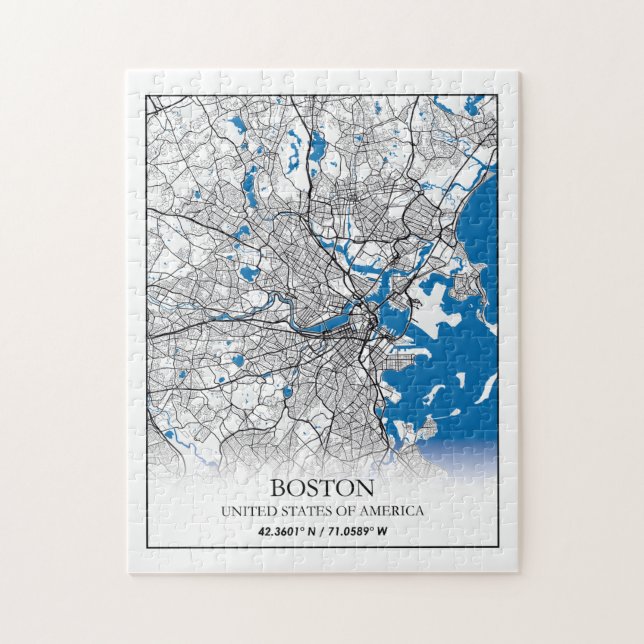 Boston Massachusetts USA Travel City Map (Vertikal)