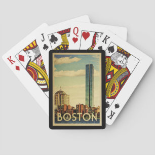 Boston Massachusetts Vintage Reise Spielkarten