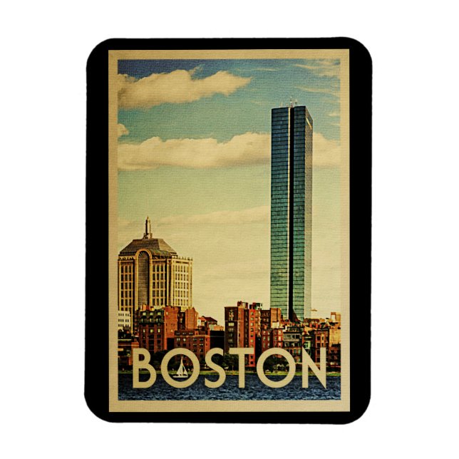 Boston Massachusetts Vintage Travel Magnet (Vertikal)