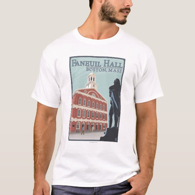 Boston, MassachusettsFaneuil Hall Ansicht T-Shirt (Vorderseite)