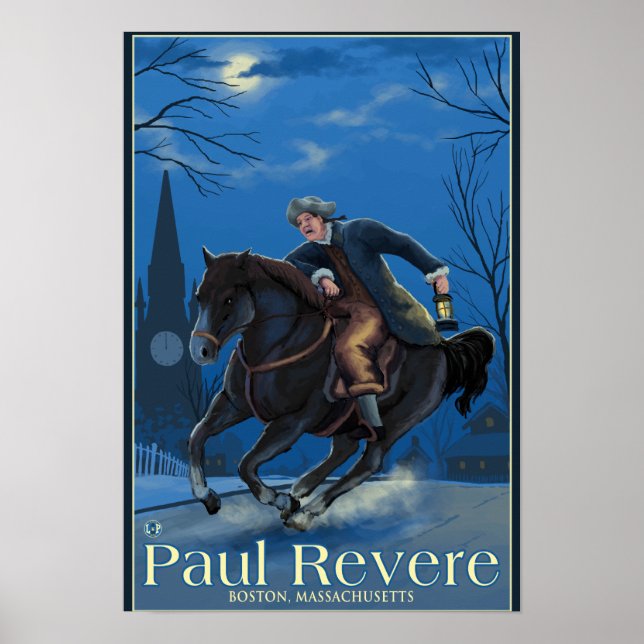 Boston, MassachusettsPaul Reveres Fahrt Poster (Vorne)
